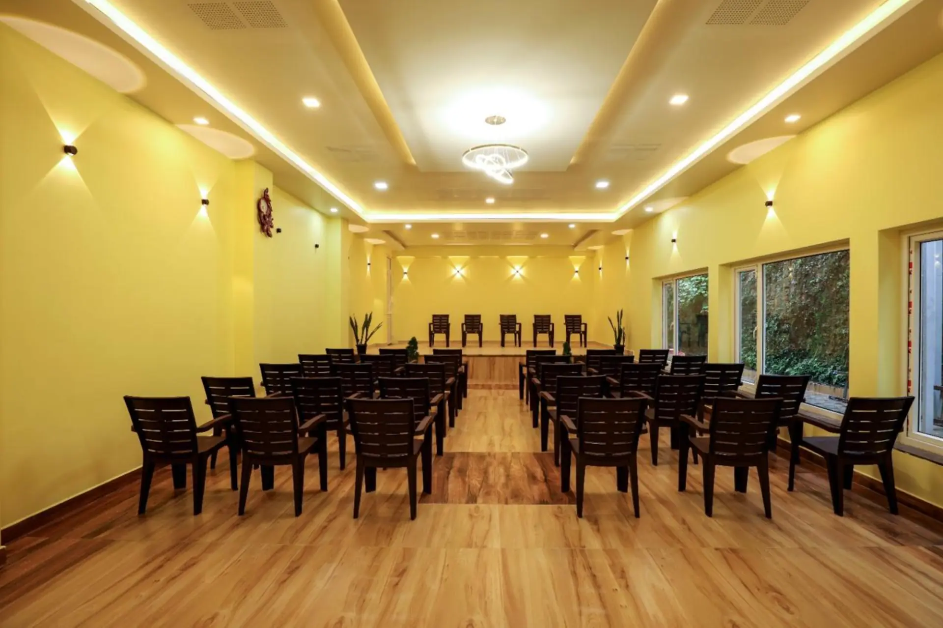 Meeting hall arranged for events and gatherings